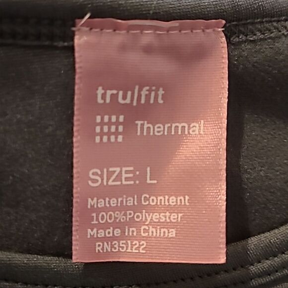 Tru fit gray polyester thermal long sleeve shirt size large - Picture 3 of 4